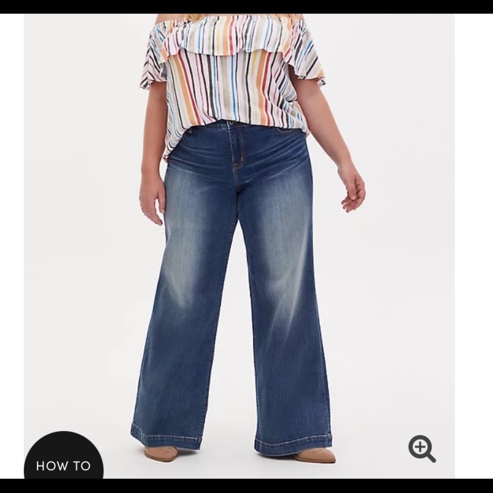 Torrid High Rise Wide Leg Medium Wash Jeans 12 S